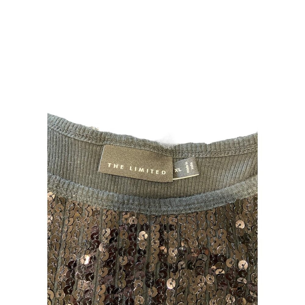 The Limited Sequins Tank Top Black Size XL Y2K - Picture 3 of 12